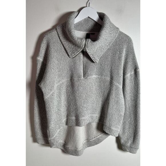 Anthropologie Sweaty Betty Restful Boucle Half Zip Sweatshirt Gray‎ XS EUC - Picture 5 of 11